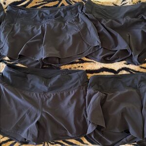 Lululemon Black Speed Up Shorts 4” Inseam HR Bundle of 6